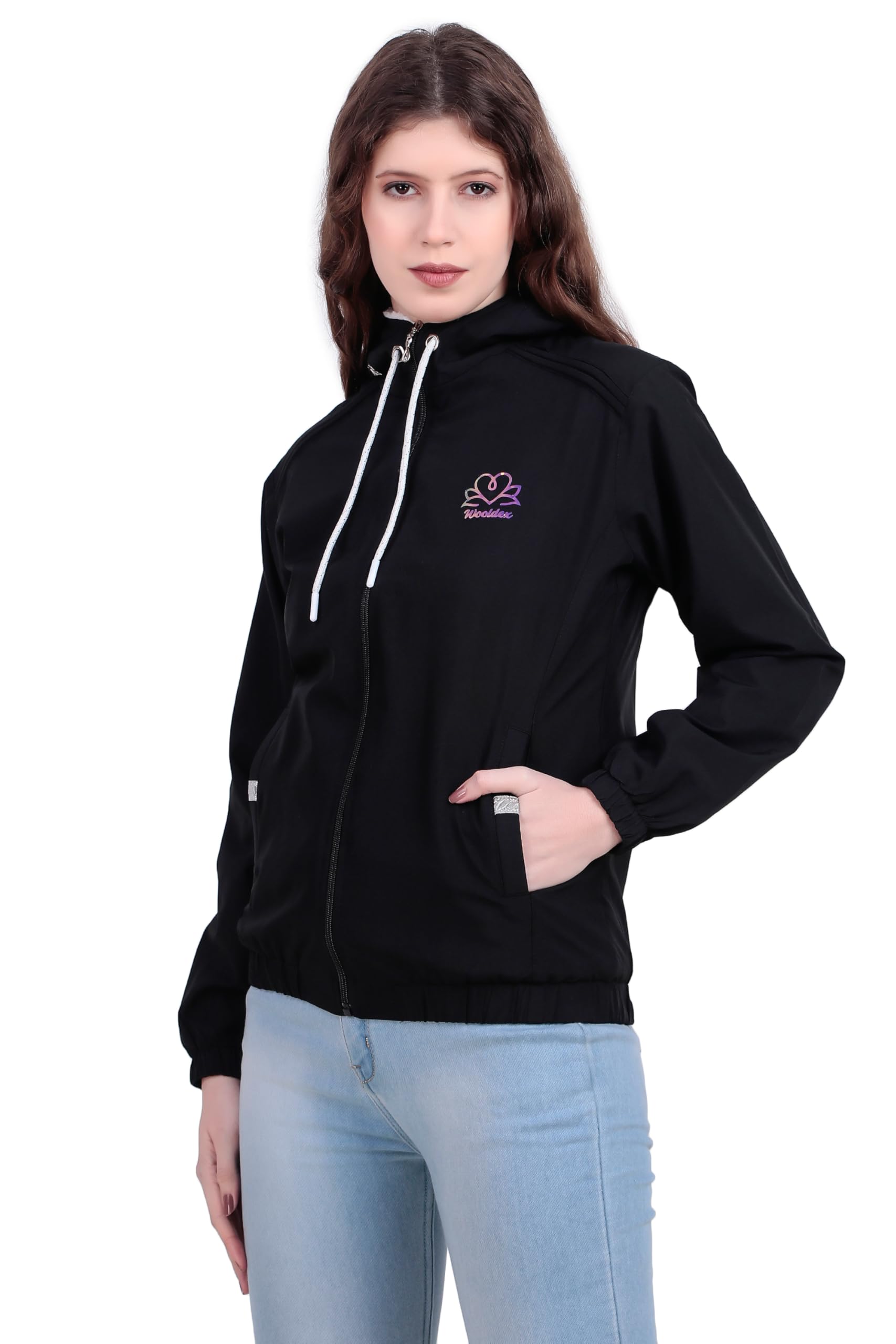 Buy WOOLDEX Women's Sherpa-Lined Windbreaker Jacket (IN, Alpha, M